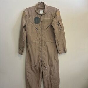 US Air Force Men's Beige CWU-27/P Flight Suit Size 42 L Pilot Coveralls Type 1